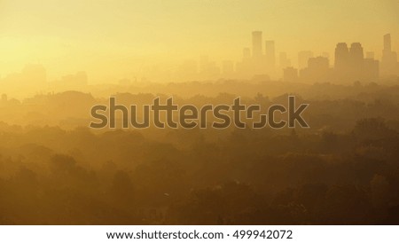 Foggy morning over Toronto's skyline.

Toronto, Ontario, Canada. 