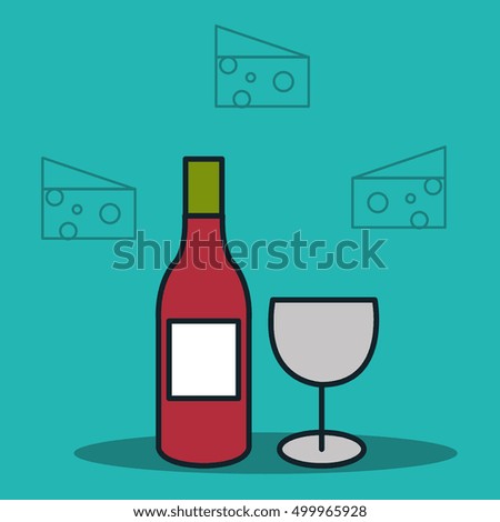 wine bottle and cup