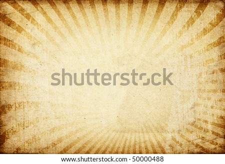 Sunburst image on vintage paper background.