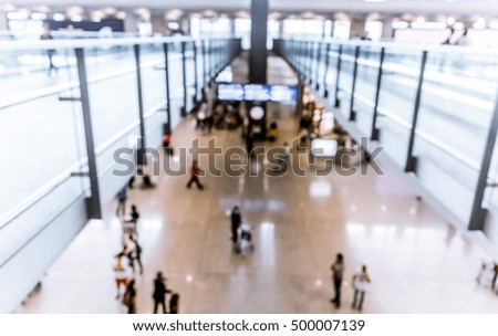 Abstract blur airport interior for backgounrd at Hong Kong
