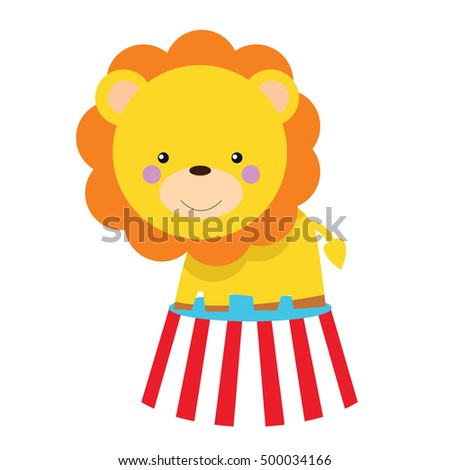cute lion circus  clip art for party, fun and circus theme