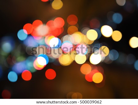Night city street lights bokeh background