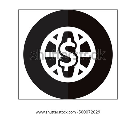 black dollar earth business company office corporate image vector icon logo