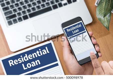 Residential Loan Purchase Agreement to Living Estate Mortgage loading real estate property  Thoughtful male person looking to the digital phone screen,Silhouette top computer and hand