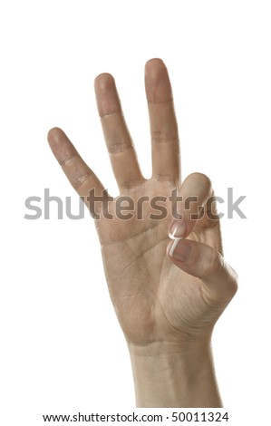 Finger Spelling the Alphabet in American Sign Language (ASL). The Letter F