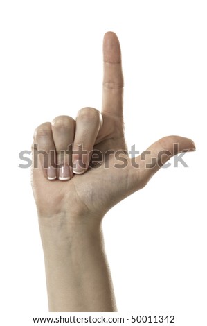 Finger Spelling the Alphabet in American Sign Language (ASL). The letter L