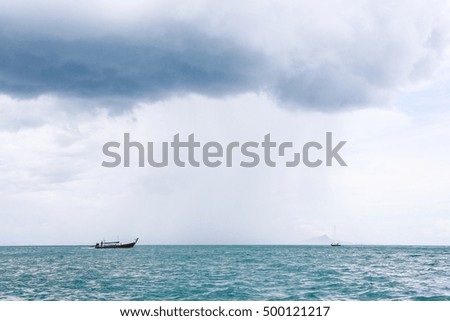 rain cloud in the sea