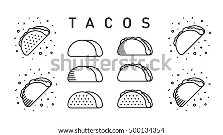 Tacos Icon Set Royalty-Free Stock Photo #500134354
