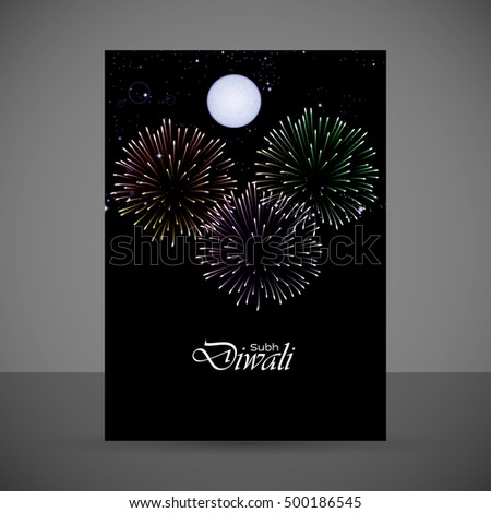 illustration of burning diya on Diwali Holiday background