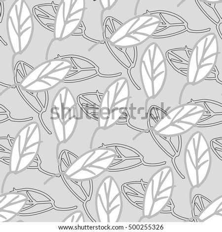 Leaves seamless pattern. Vector background