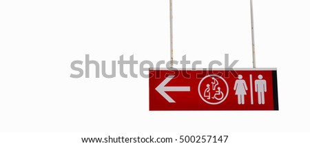 toilet sign dicut on white background,Clipping - path