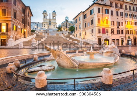 piazza de spagna in rome, italy Royalty-Free Stock Photo #500304586