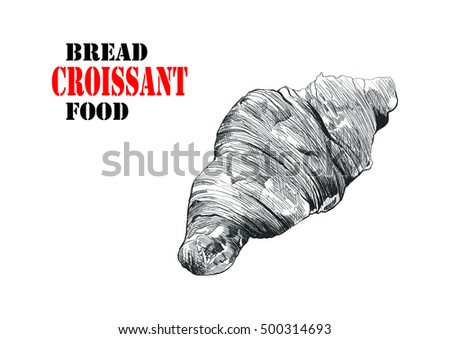 Croissant Doodle, a hand drawn vector