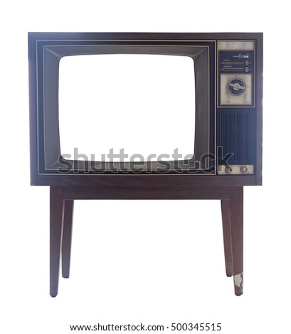 old television on isolated