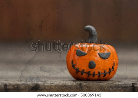 Halloween concept, hallow ween pumpkin with vintage texture effect