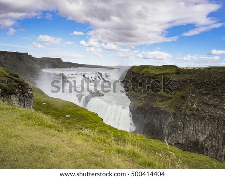 Beautiful Gullfoss waterfall in Iceland - golden circle route