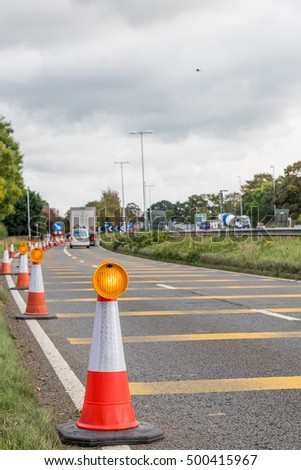 UK Motorway Services Roadworks Cones