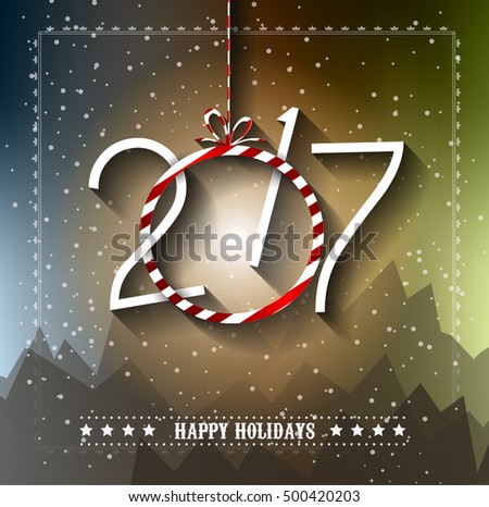 2017 Happy New Year Background for your Seasonal Flyers and Greetings Card or Christmas themed invitations.