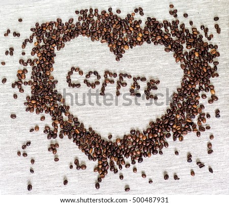 africa outline of coffee beans