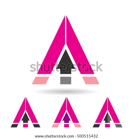 Design Concept of a Colorful Abstract Triangular Icon of Letter A, Vector Illustration