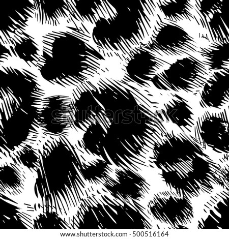 vector black and white background of leopard skin pattern