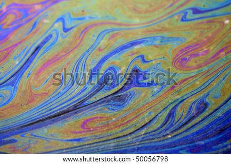 Slick industry oil fuel spilling water pollution Royalty-Free Stock Photo #50056798