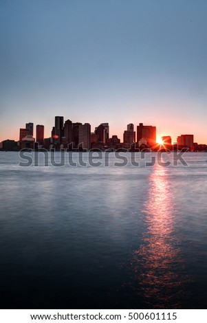 Boston's financial district as viewed from Pier Park