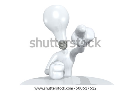 The Original 3D Character Illustration Light Bulb Head