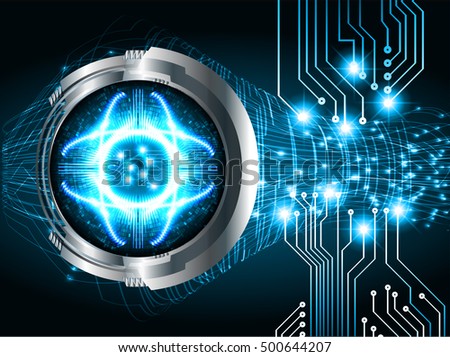 Dark blue color Light Abstract Technology background for computer graphic website internet.circuit. illustration.Nuclear,proton,neutron,nucleus. atom molecular. Spark