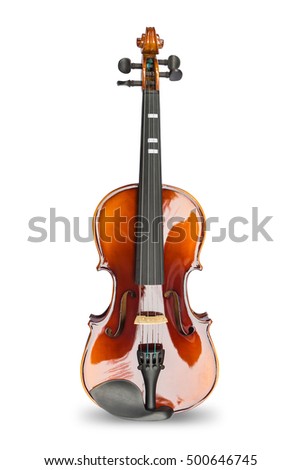Shiny violin, isolated on white background with clipping path