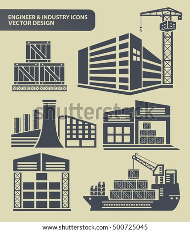 Industry icon set,clean vector
