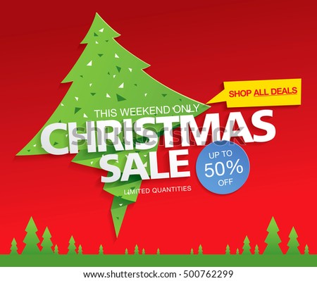 Christmas sale banner. Vector illustration