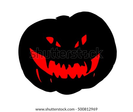 black illustration of halloween pumpkin