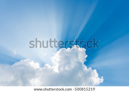 Ray of lights through the clouds