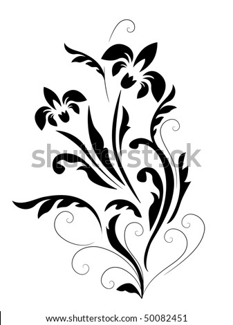 Swirl floral design element