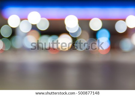 The Lighting Blurred in Gas station at night