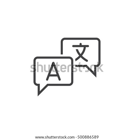 Language translation line icon, outline vector sign, linear pictogram isolated on white. logo illustration Royalty-Free Stock Photo #500886589