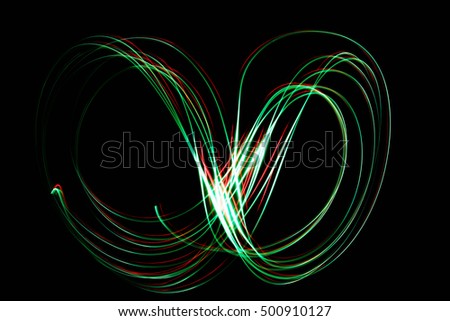 Light painting . Abstract lights at motion exposure time.