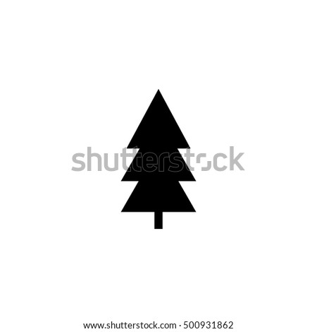 Christmas tree icon, flat design style template, vector