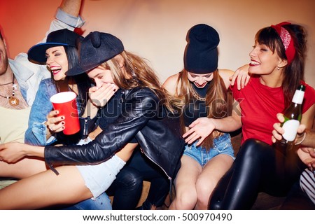 Raging Fun at Late Night Party Royalty-Free Stock Photo #500970490