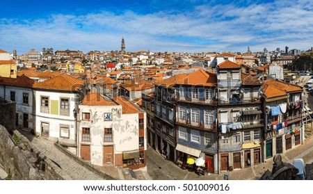 Panorama of Porto in Portugal in a beautiful summer day