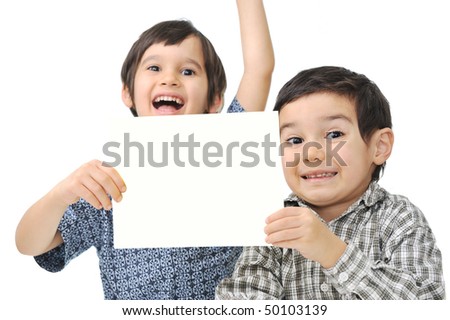  Banner for your text or picture with 2 children