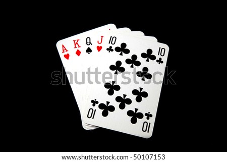 straight cards on black