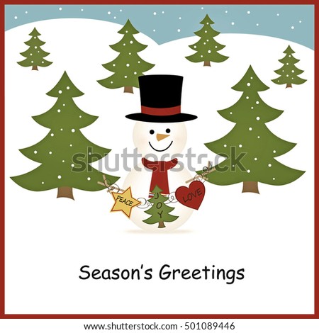 Holiday Snowman - Season's Greetings