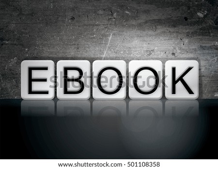 The word "Ebook" written in white tiles against a dark vintage grunge background.