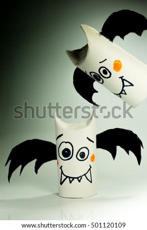 bats are created with recycled material for halloween