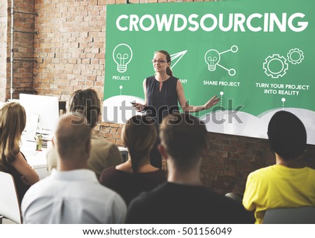 Crowdfunding Startup Business Crowdsourcing Cooperation Graphic Concept Royalty-Free Stock Photo #501156049