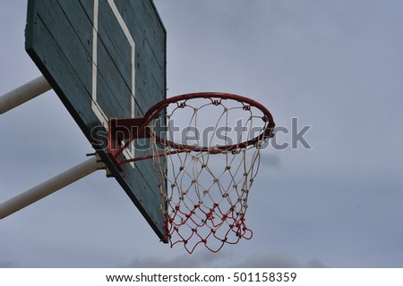 the goal sign symbol of basketball sport in yard lawn turf field ground playground