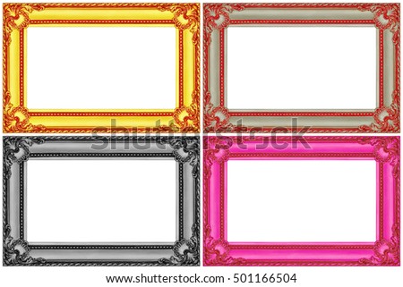 it is four multicolor wooden frames isolated on white.