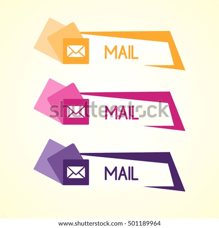 Icon mail, different colors with space for text, logo design